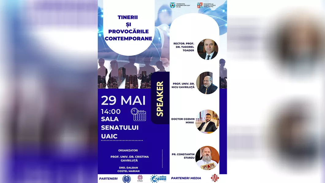 Eveniment în Sala Senatului de la UAIC cu invitați de marcă Tinerii și provocările contemporane. 