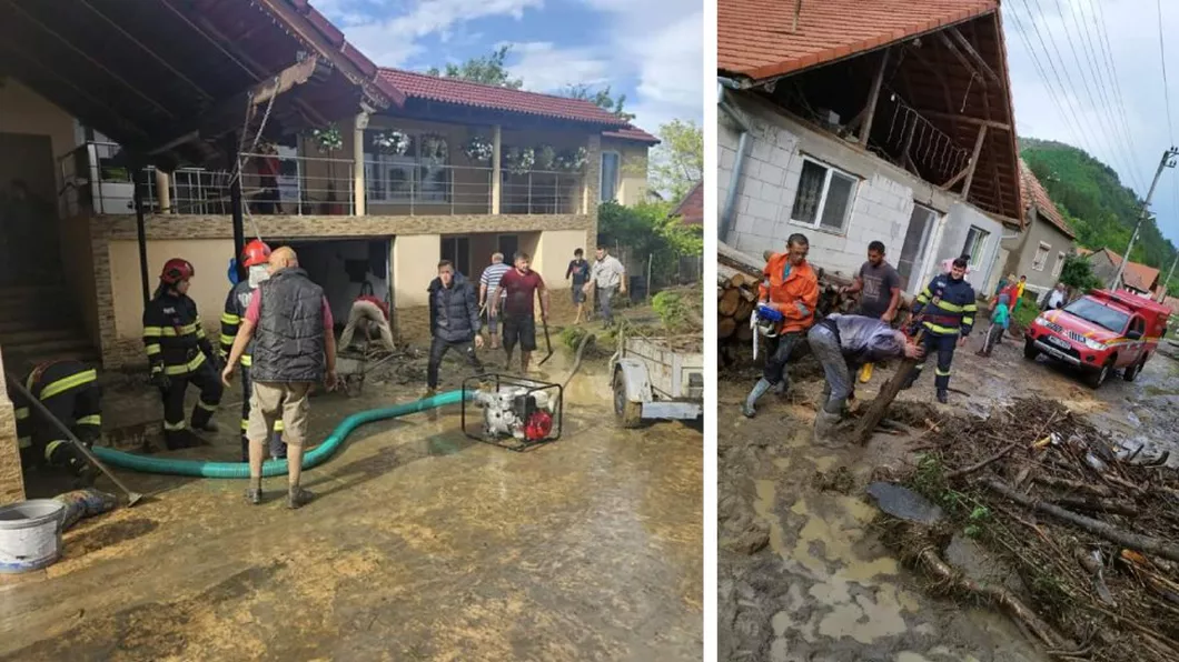Inundațiile fac ravagii in România. Un bătrân din Comarnic a rămas blocat pe o stâncă după ce a fost luat de viitură