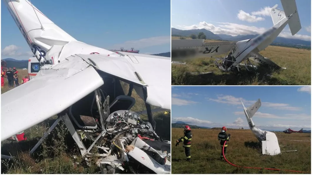 Un avion ultra ușor s-a prăbușit în Brașov. Pilotul în vârstă de 56 ani a murit - FOTO