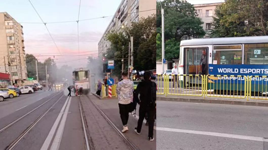 Incident în municipiul Iaşi. Frânele unui tramvai s-au defectat - FOTO