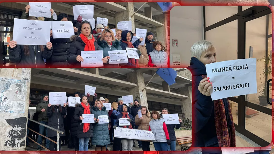 Angajații de la Casa de Pensii Iași se plâng din cauza salariilor mici. Protestează de mai bine de o săptămână - FOTO