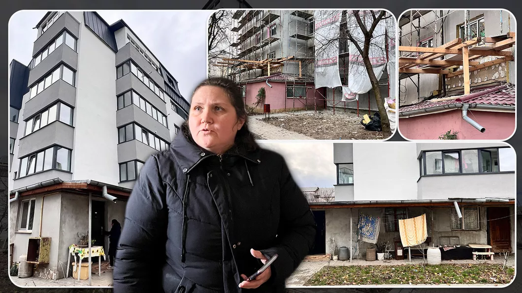 Reabilitare cu scandal la un bloc de locuințe colective de lângă Iași Constructorul a lăsat un proprietar fără acoperiș Patronul mi-a spus că nu repară coșmelii  FOTO