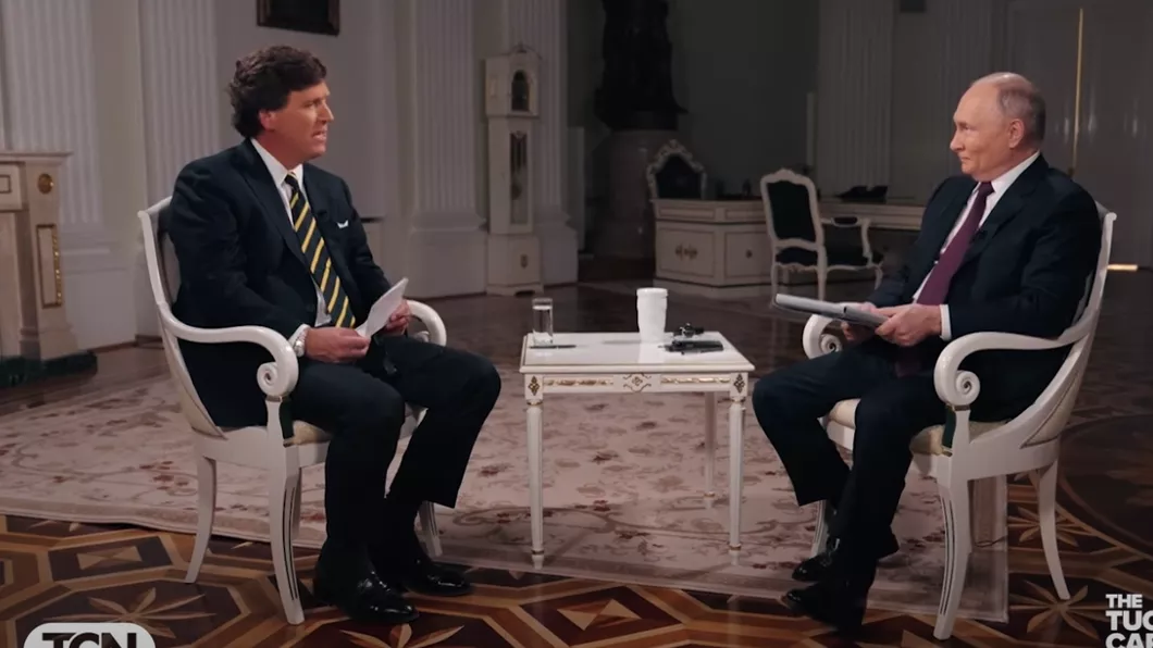 Interviul lui Tucker Carlson cu Vladimir Putin a înregistrat peste 100 milioane de vizualizări. Ce detalii importante a transmis președintele Rusiei - VIDEO