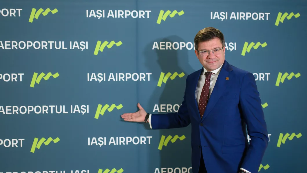 Costel Alexe președintele Consiliului Județean a vorbit despre Aeroportul Internațional Iași Aeroportul Iaşi cea mai mare investiție locală din ultimii 30 de ani are o nouă identitate vizuală si un nou logo- FOTO