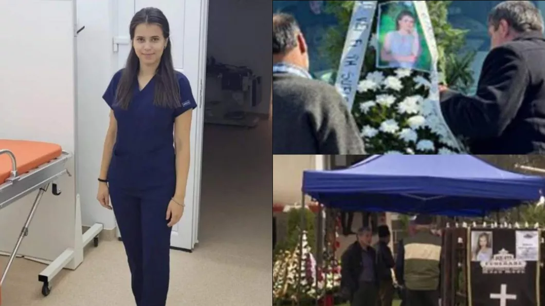 Momente dureroase la înmormântarea Andreei Studenta ucisă de Mirel condusă pe ultimul drum