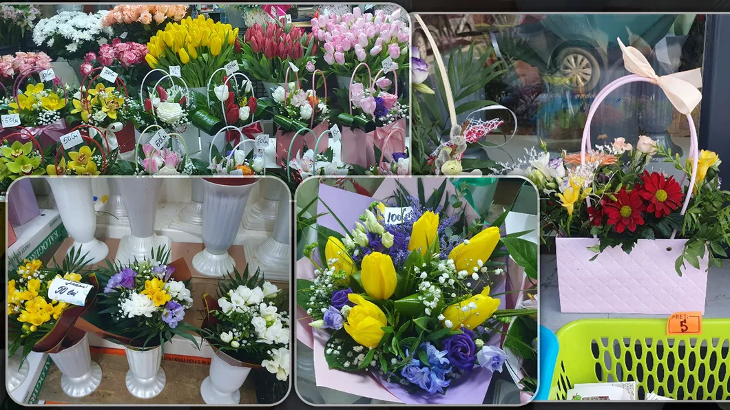 Cum arată un buchet de flori la 80 de lei. 8 Martie se apropie cu cât au crescut prețurile la florăriile din Iași - FOTO