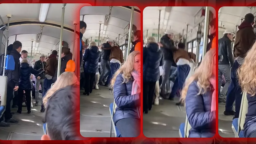 Scene ireale Ring de K1 într-un tramvai din Iași. Călătorii au început să filmeze când au văzut că zboară pumni și picioare - FOTOVIDEO