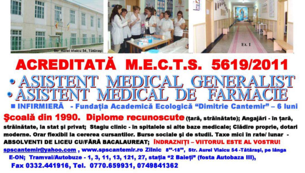 Scoala Postliceala Sanitara Dimitrie Cantemir Iasi Face Inscrieri Buna Ziua Iasi Bzi Ro
