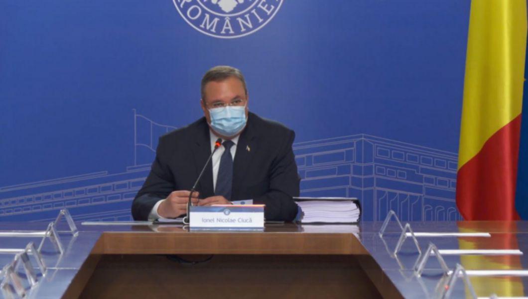 premierul Nicolae Ionel Ciucă într-o conferință de presă la Guvernul României