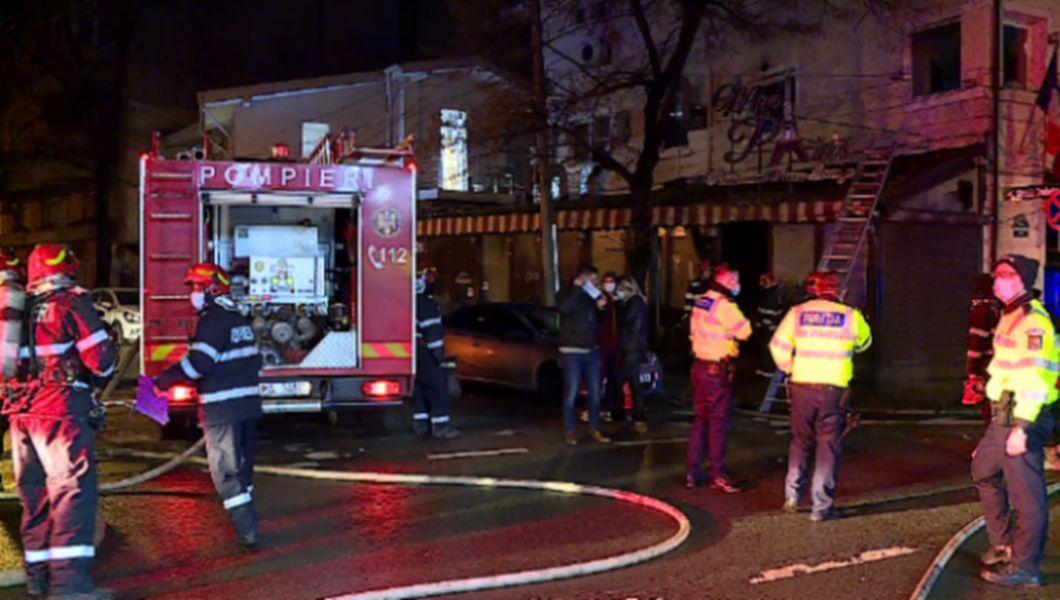 pompierii intervin la incendiul de la Matei Balș din București