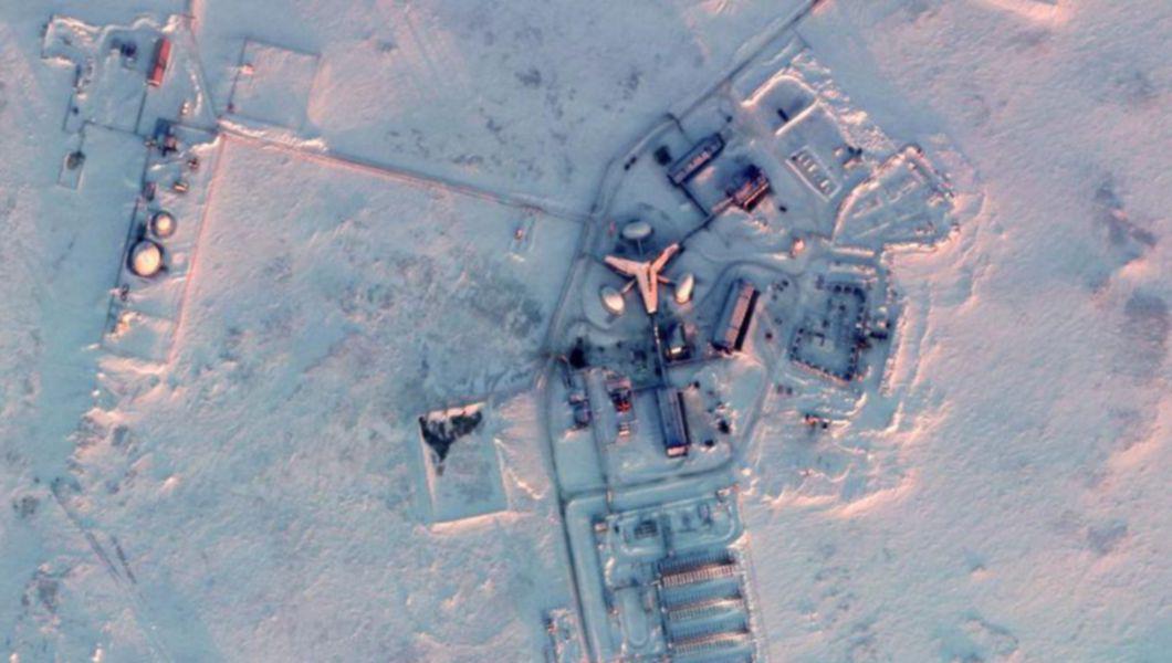 baza Artică a Rusiei văzută din satelit