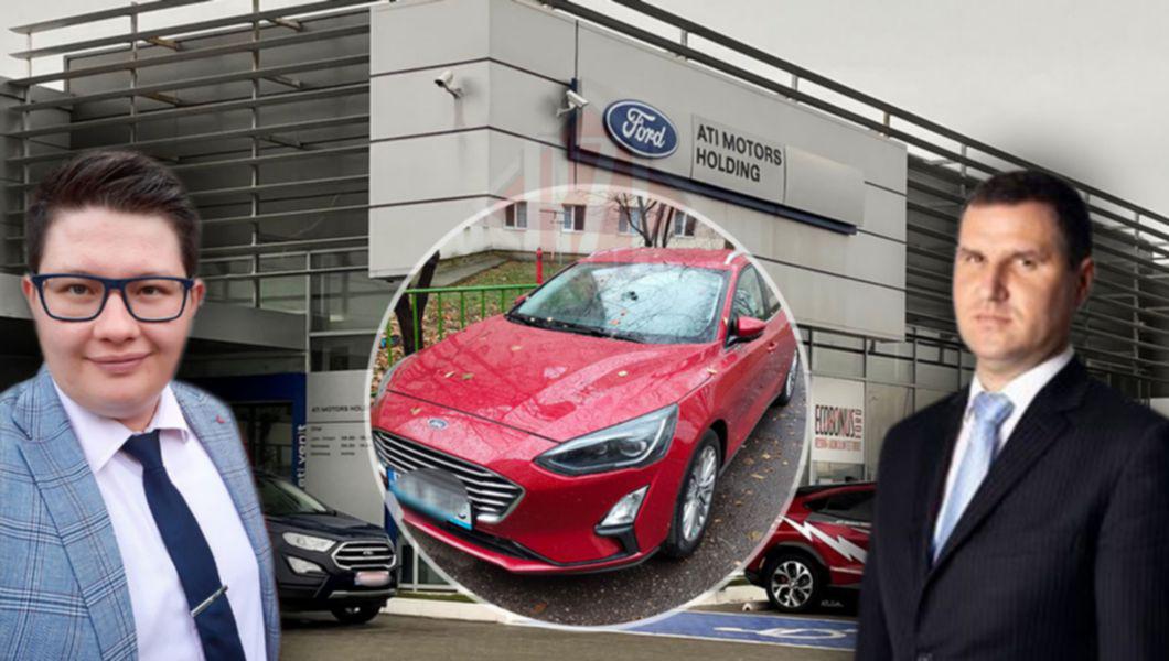 Gabriel Crăciun, patronul service-ului auto ATI Motors, și autoturismul Ford Focus