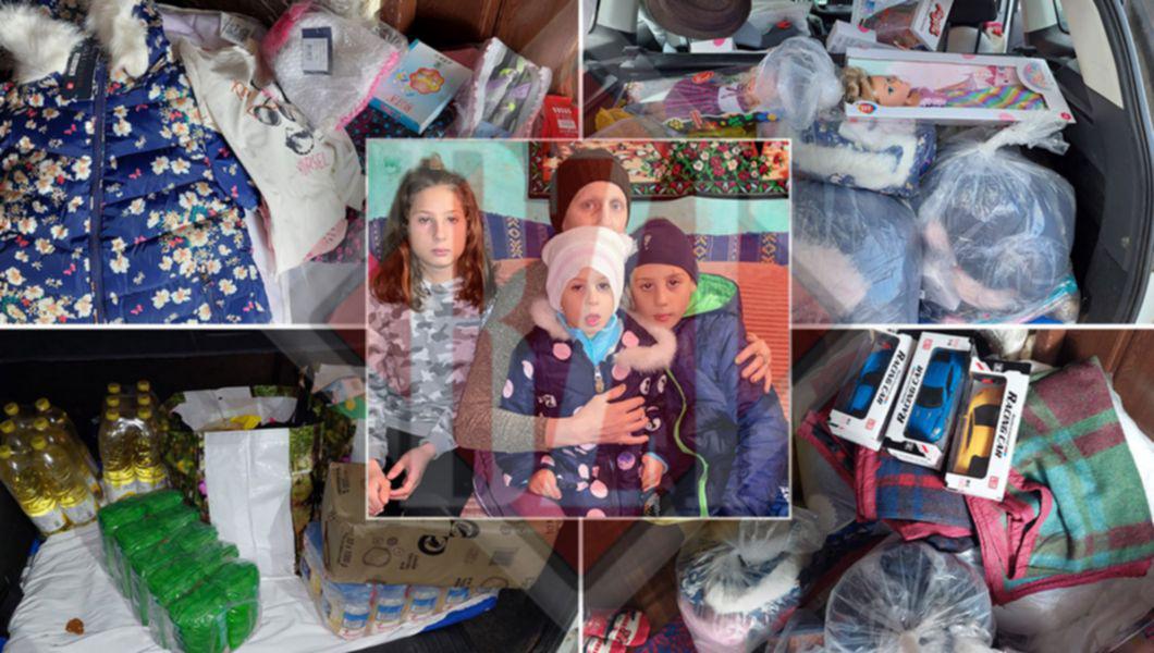 Alimente, cadouri și membrii familiei Macovei din comuna Dumești