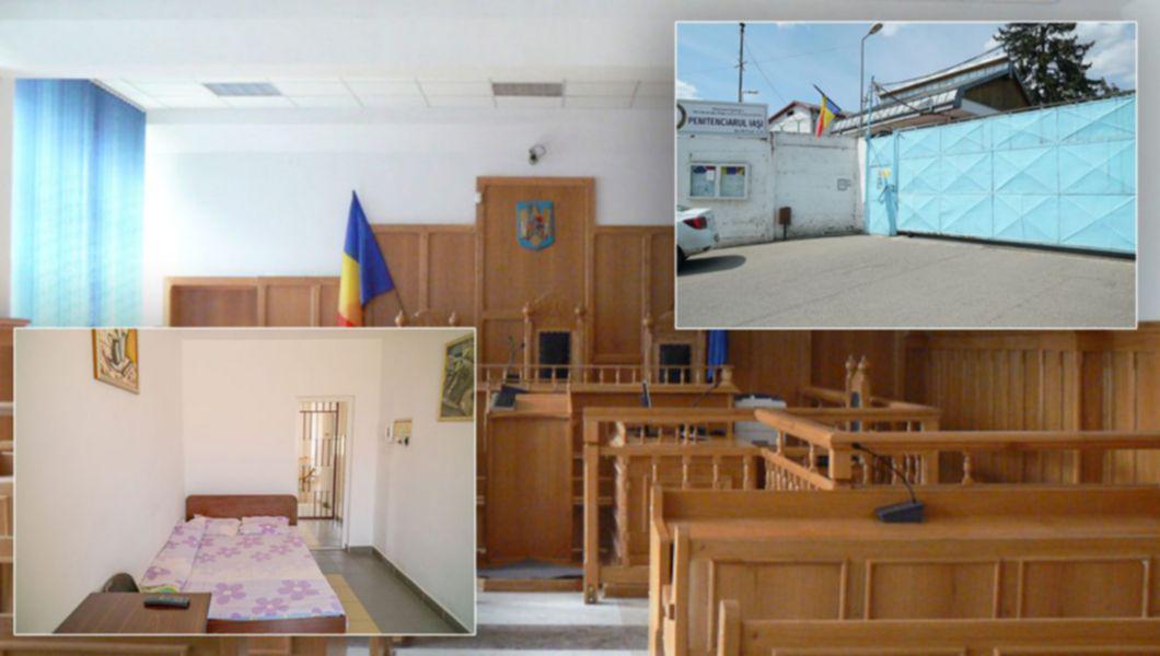 Penitenciarul Iași, o cameră pentru vizite intime și o sală de judecată