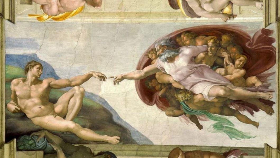 pictura lui michelangelo crearea lui adam