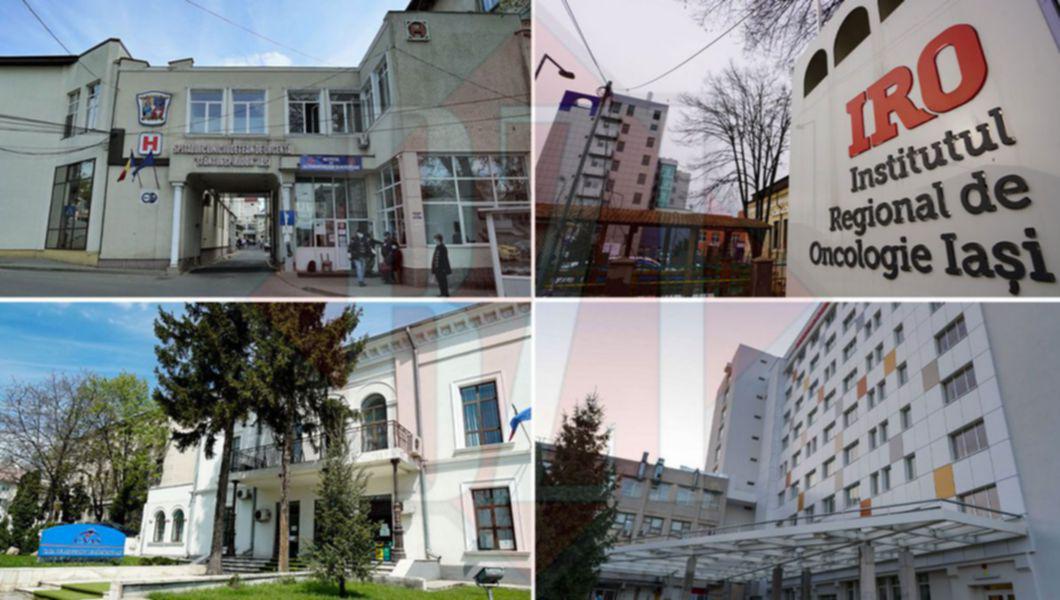 Clădirile celor trei spitale și CAS Iași