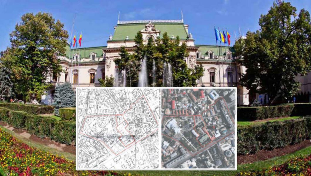 Palatul Roznovanu, sediul actual al Primăriei Iași și schițele noului imobil administrativ