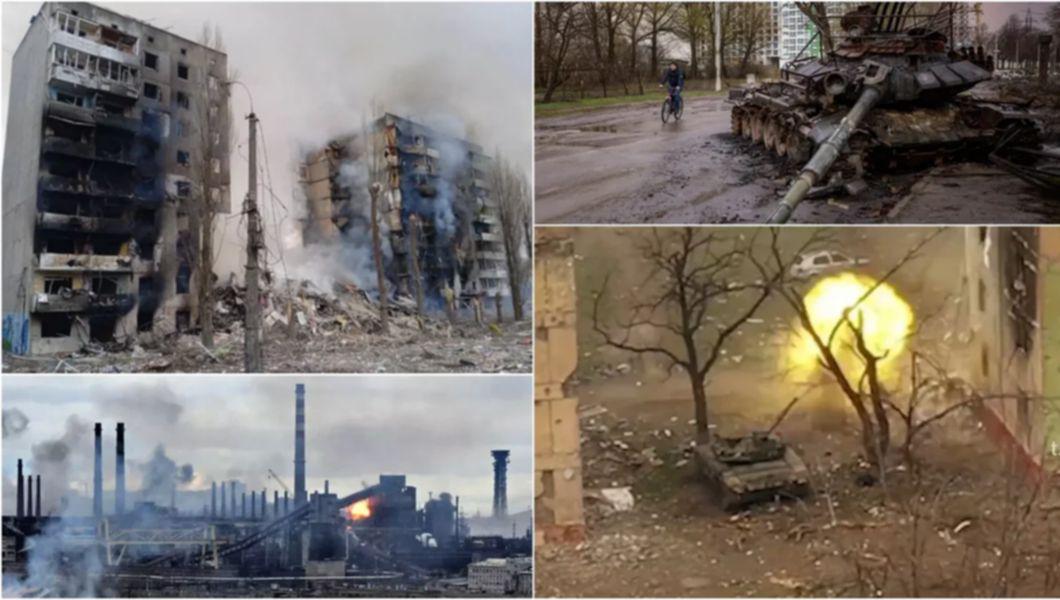 Colaj foto cu razboiul din Ucraina