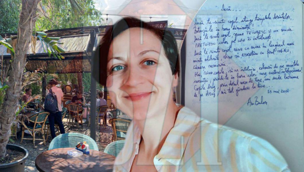 Ana Bălan, ea pe terasă vorbind cu oamenii și o poezie scrisă de ea