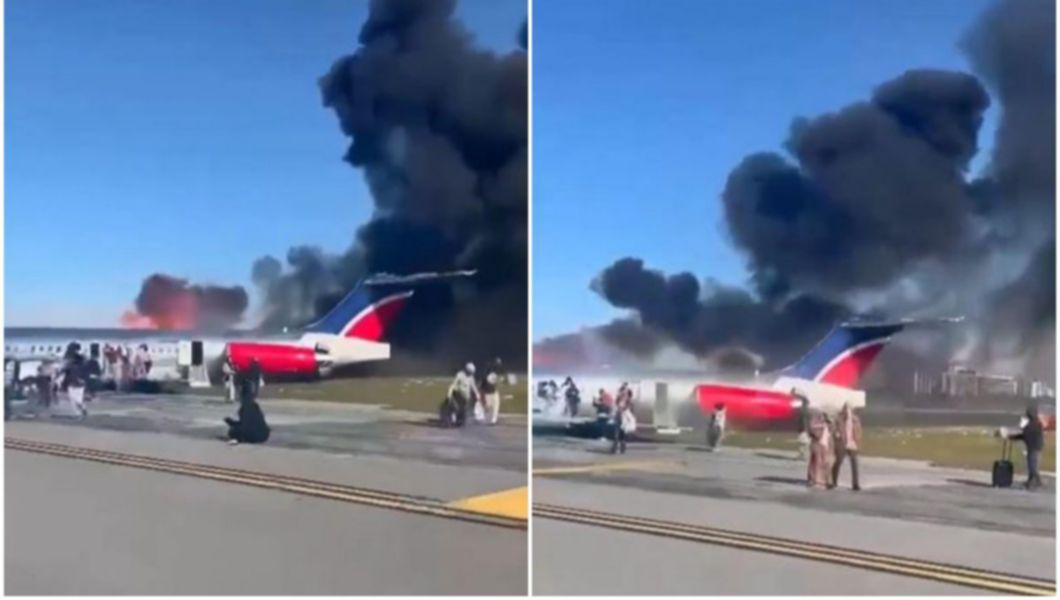 avion ce a luat foc pe aeroportul din Miami