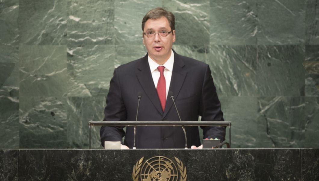 Aleksandar Vucic tine un discurs la ONU
