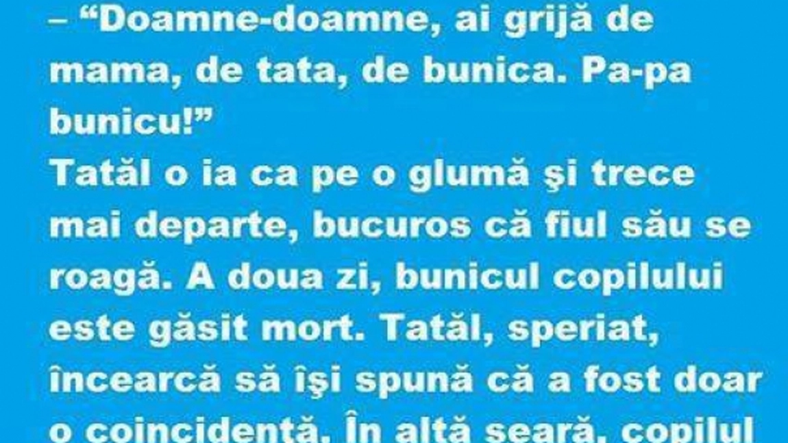 Baietelul si rugaciunea! CEL MAI TARE BANC