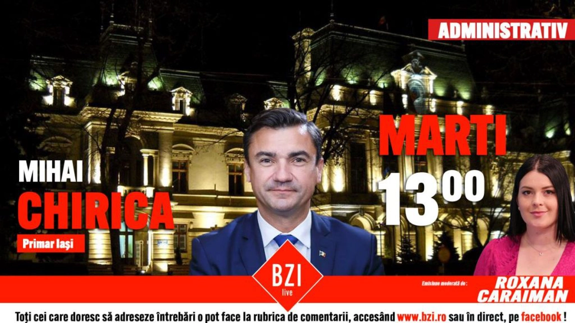 LIVE VIDEO Exploziv! Primarul Mihai Chirica revine la BZI LIVE. Toate detaliile despre cele mai importante proiecte și investiții din municipiu - FOTO