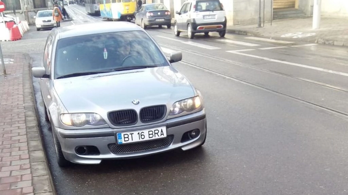 Atenţie, bizoni în trafic! Un botoşănean şi-a parcat maşina pe unde a apucat