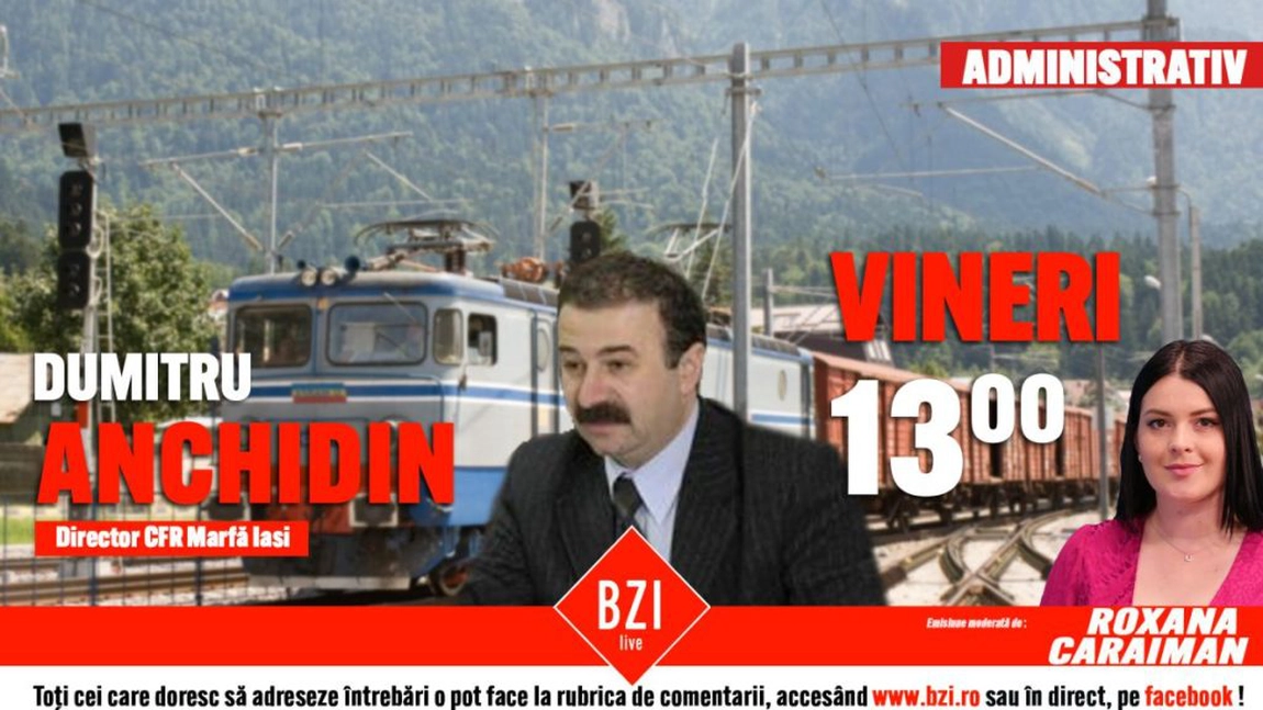 LIVE VIDEO Directorul CFR Marfă, prezent în studioul BZI LIVE! Nu ratați cele mai proaspete informații despre proiectele derulate de această instituție - FOTO