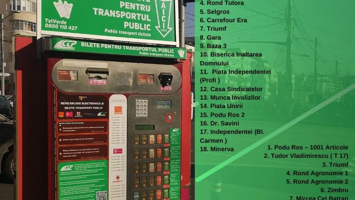 Peste 50 de automate de bilete, montate în stațiile de transport public din Iași