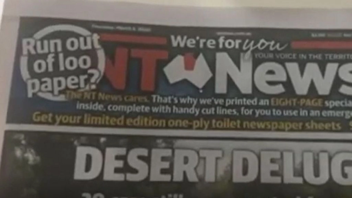 Bizar! Criză de hârtie igienică în Australia! Un ziar şi-a lăsat ultimele 8 pagini goale pentru a putea fi folosite la toaletă! Editorul publicatiei: ''S-a vandut bine, n-a fost o ediţie de rahat'' - VIDEO