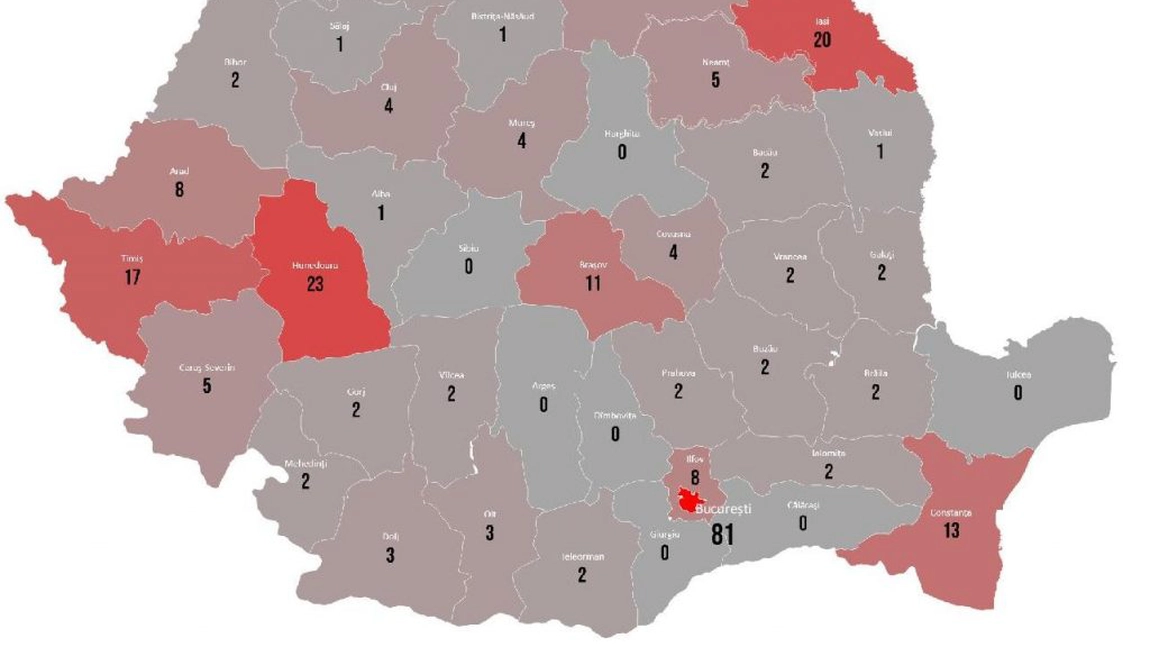Nou bilanț Coronavirus Covid-2019 în România: 246 de persoane infectate. În Iași sunt 20 de cazuri - UPDATE/ HARTĂ