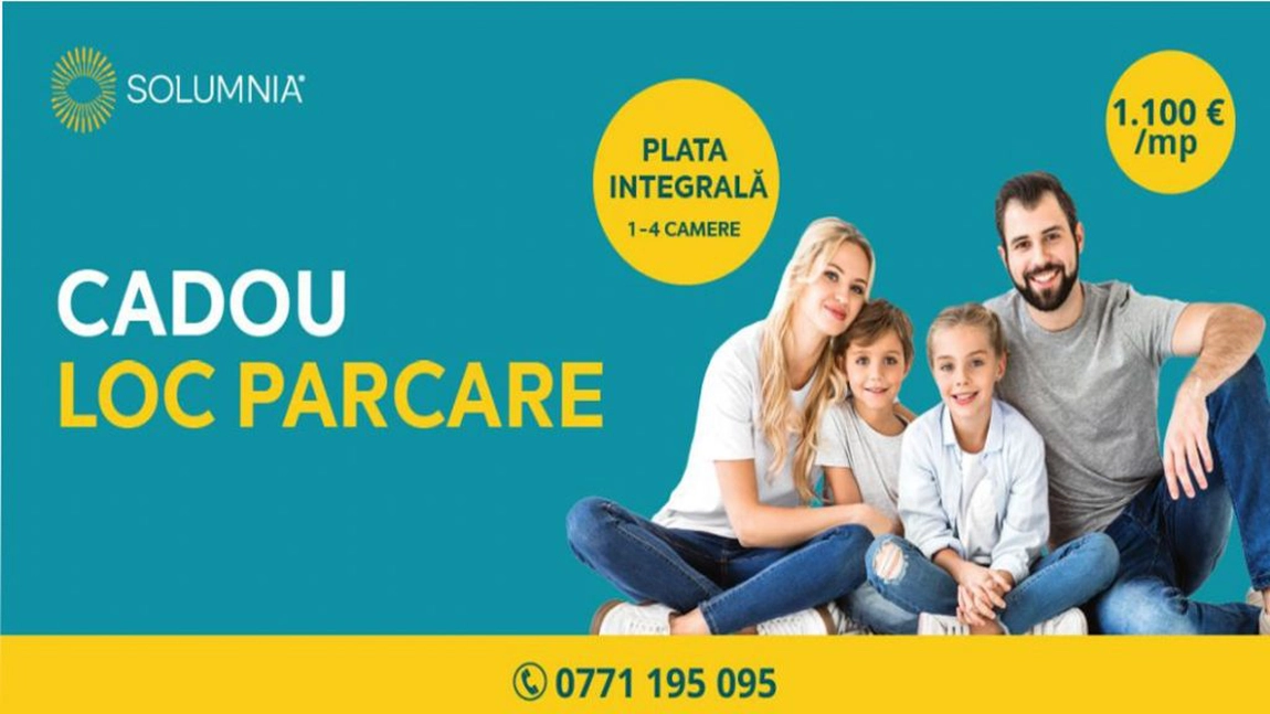 Loc de parcare subteran cadou la achiziţia oricărui apartament SOLUMNIA