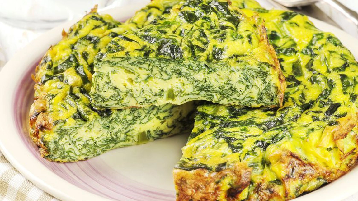 Reţetă de frittata cu spanac şi brânză
