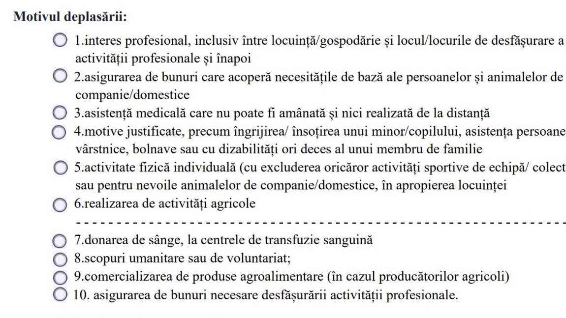Declarație pe proprie răspundere trebuie completată de fiecare dată când ieșiți din casă sau vă schimbați destinația
