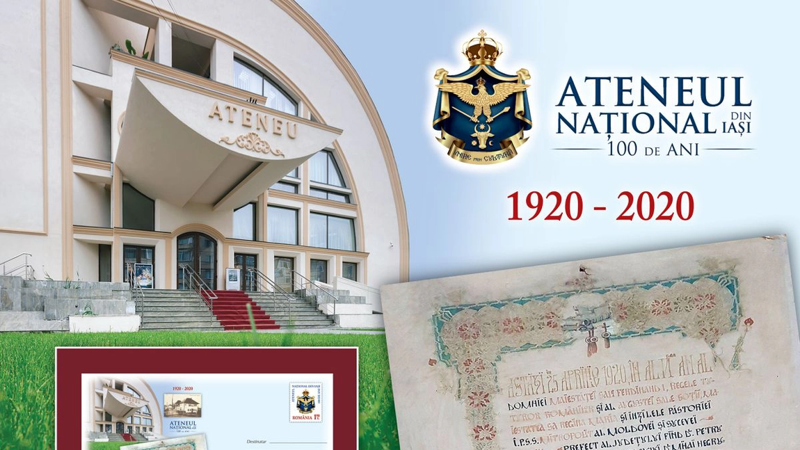 Romfilatelia aniversează împlinirea unui secol de la înființarea Ateneului Național din Iași