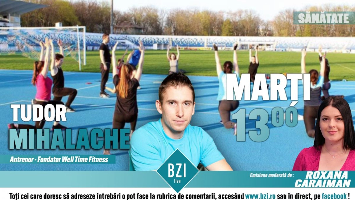 LIVE VIDEO - S-au redeschis sălile de sport! Despre noile condiţii de înscriere va discuta Tudor Mihalache, antrenor şi fondator al Well Time Fitness, la BZI LIVE - FOTO