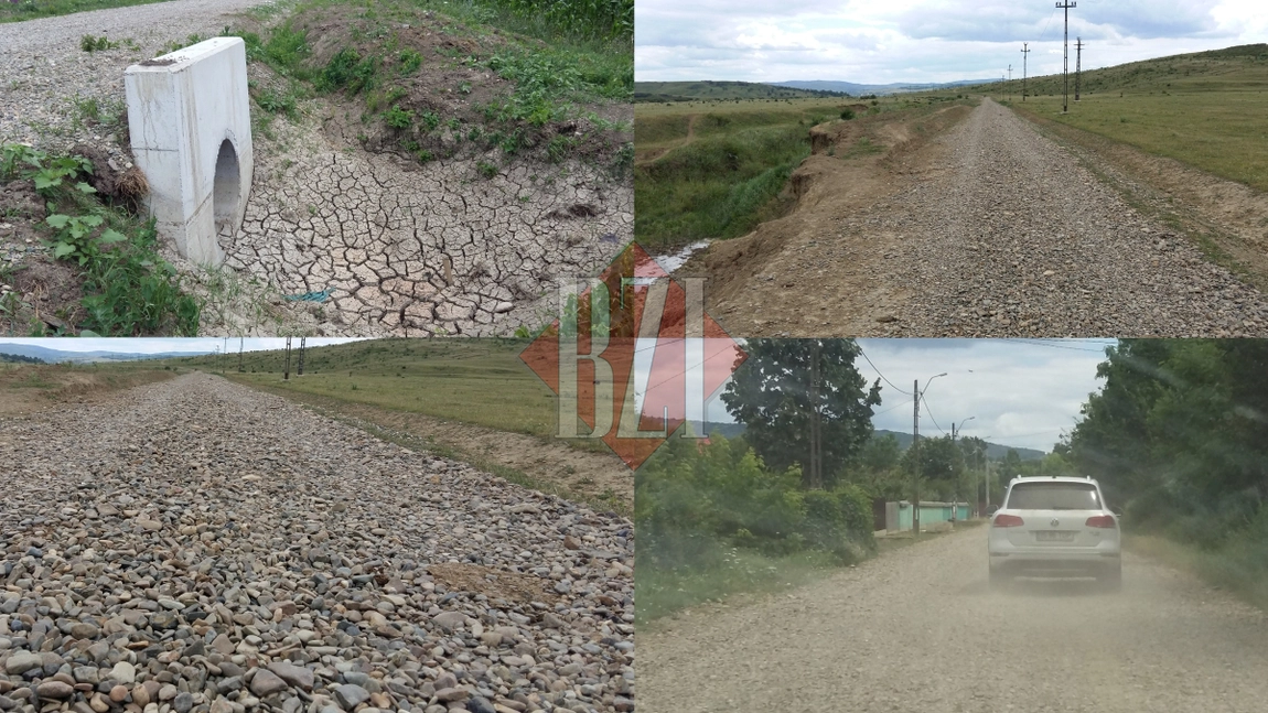 Un drum din județul Iași abia refăcut fuge de sub picioarele localnicilor. GALERIE FOTO cu dezastrul de pe șoseaua care desparte trei județe din Moldova