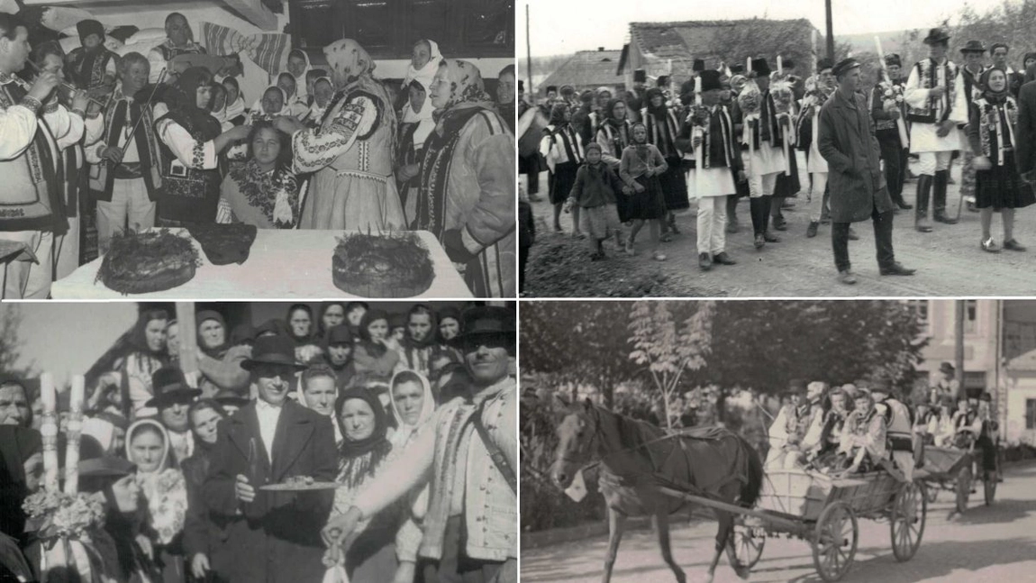 Imagini de colecție cu nunți tradiționale celebre la Iași! Mirele și mireasa, surprinși în momente unice. La Muzeul Etnografic al Moldovei se află o galerie impresionantă (Galerie foto exclusivă!)