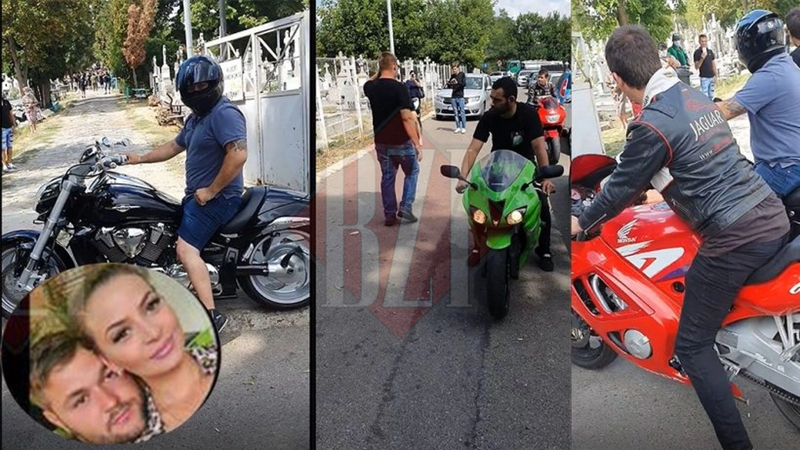 Papy, tânărul motociclist a fost înhumat. La poarta cimitirului motoarele au fost turate la maximum VIDEO
