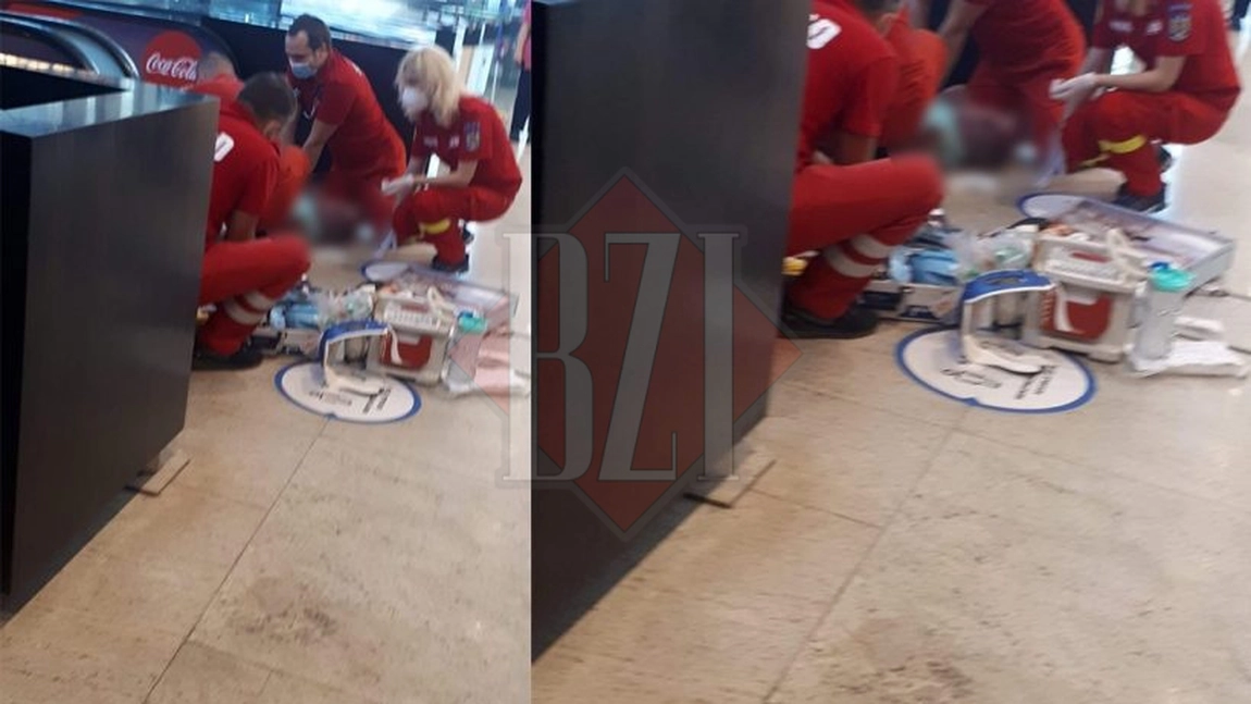 Un bărbat a leşinat pe scările rulante dintr-un centru comercial din Iaşi EXCLUSIV - FOTO