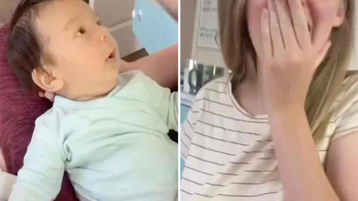 Un bebeluș de doar 10 săptămâni i-a spus “te iubesc” mamei. Reacția părinților - VIDEO