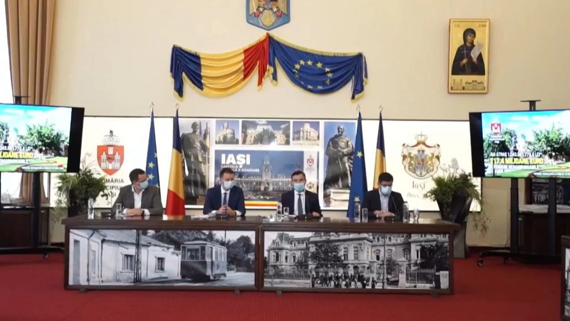 Conferinţă de presă susţinută de primarul Mihai Chirica, ministrul Costel Alexe şi europarlamentarul Siegfried Mureşan. Se discută despre atragerea fondurilor europene - LIVE VIDEO