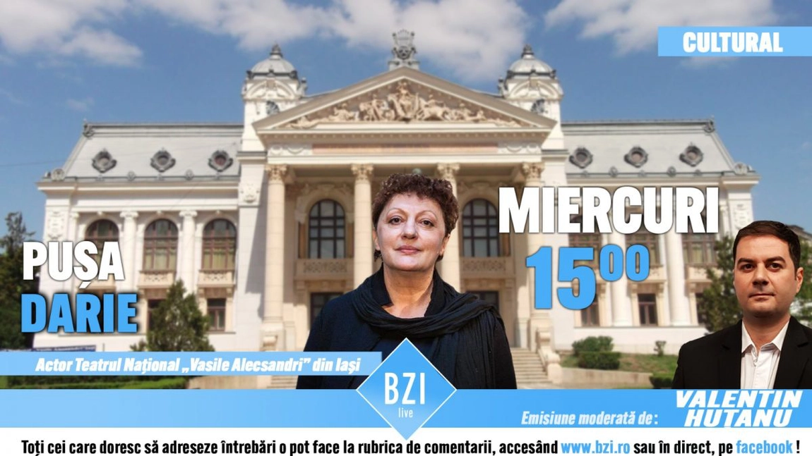 LIVE VIDEO - În lumina reflectoarelor Studioului BZI LIVE este invitată o doamnă a Teatrului Naţional 