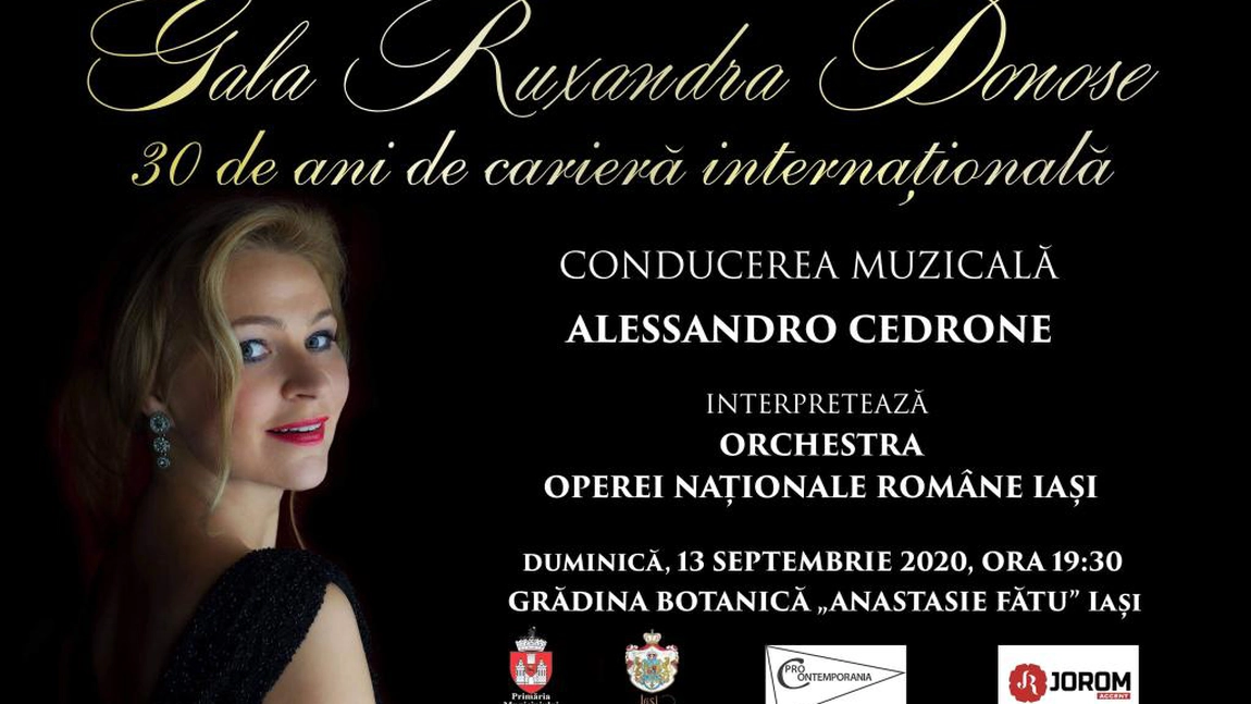Renumita mezzosoprană Ruxandra Donose va fi prezentă într-un spectacol de gală la închiderea stagiunii estivale a Operei ieșene