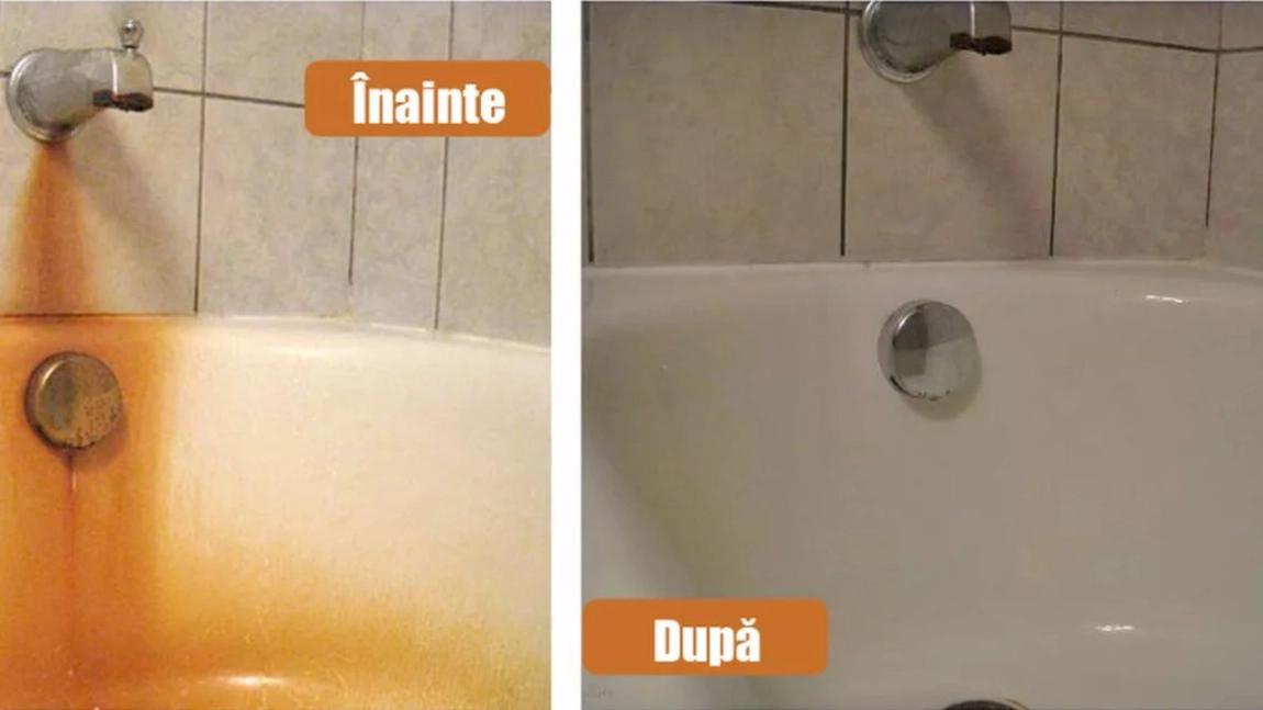 Soluția care te scapă de petele de rugină de pe cadă și chiuvetă. O poți face cu ceea ce găsești prin casă