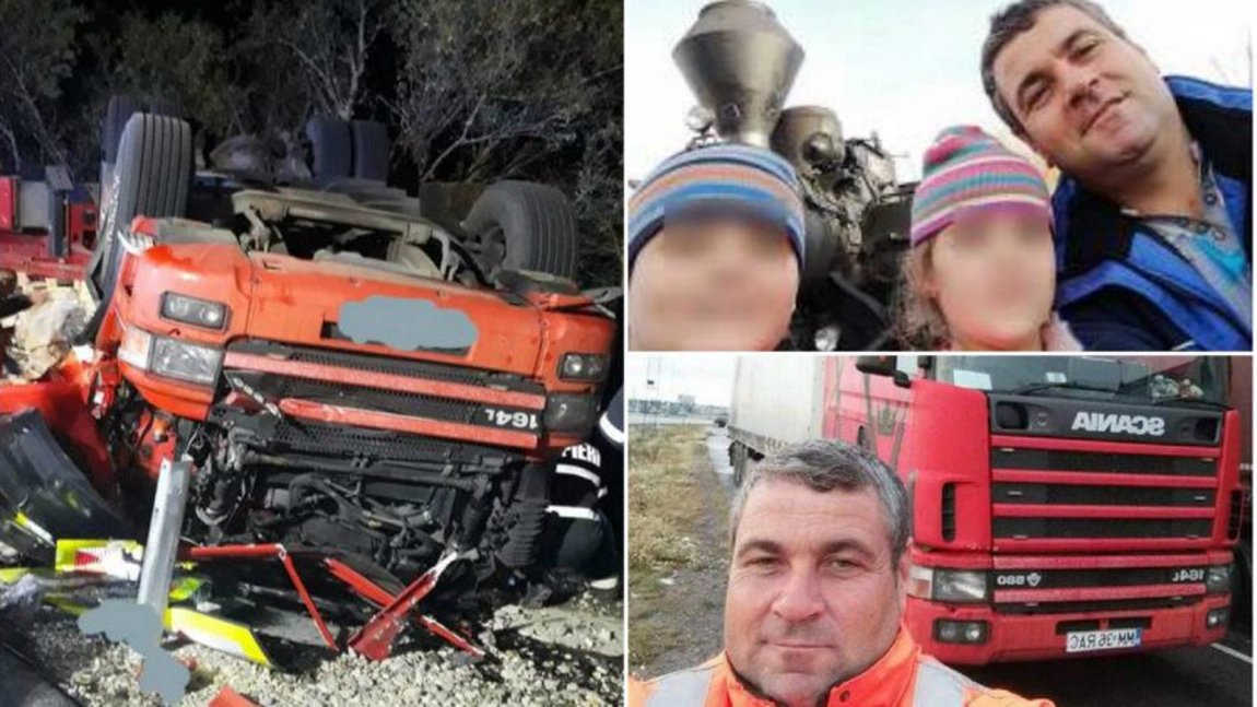Şofer de TIR, strivit în cabină. Doi copii au rămas orfani de tată