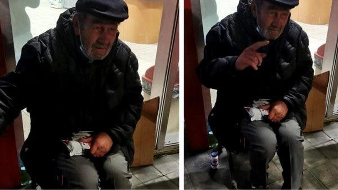 Povestea tristă a unui cerşetor din Bucureşti care îşi duce traiul pe stradă, după ce a fost abandonat de copii
