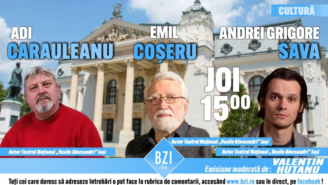 LIVE VIDEO - Din creaţia marelui I.L. Caragiale şi despre ultima premieră de la Teatrul Naţional 