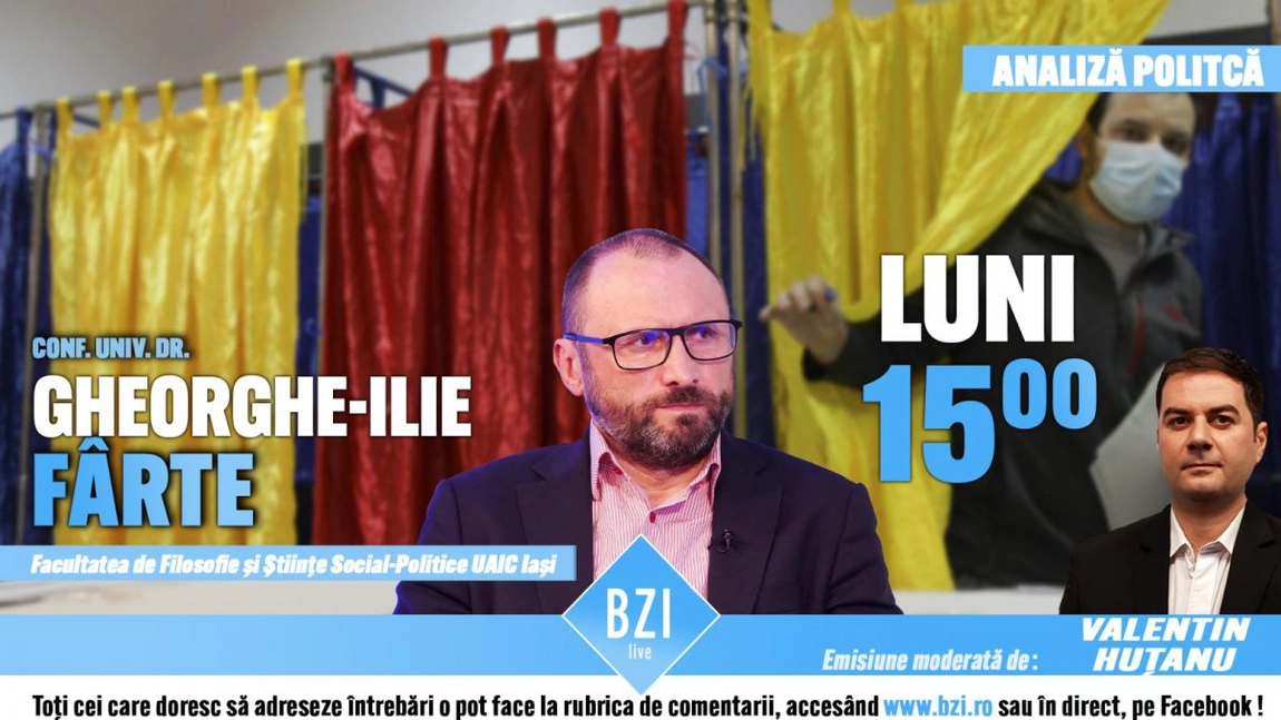LIVE VIDEO - Analiza și efectele alegerilor din România, impactul celor din SUA asupra noastră, în Studioul BZI LIVE alături de universitarul Gheorghe-Ilie Fârte, Facultatea de Filosofie și Științe Social-Politice din cadrul UAIC Iași - FOTO